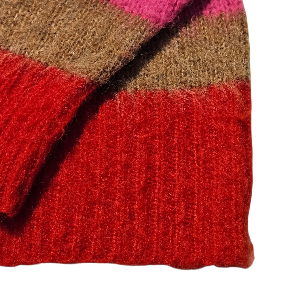 A New Day Striped Sweater Size S Red‎ Pink Brown Knit Pullover Women's - Picture 6 of 10